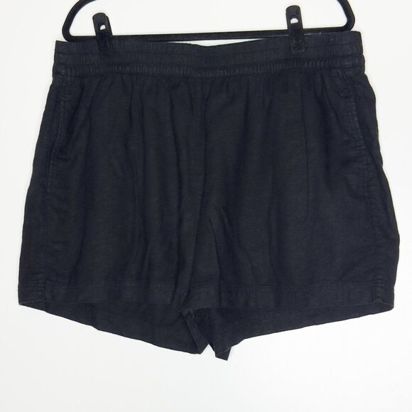 Old Navy Pants - Old Navy High-Waisted Linen-Blend Pull-On Shorts Black 3.5-inch Women's Size XL